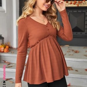 Maternity Frill Trim Peplum Tee